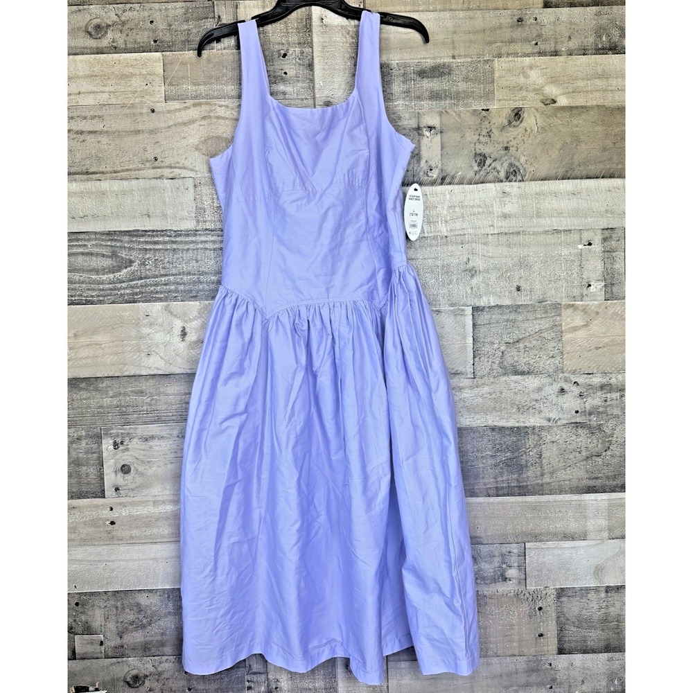 Scoop Maxi Waist Dress Womens Size L 12 14 Light Grape Purple Sleeveless Bow